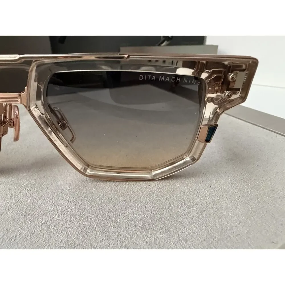DITA MACH NINE DTS 478 02 Khaki Crystal Rose Gold Grey Sunglasses AUTHENTIC